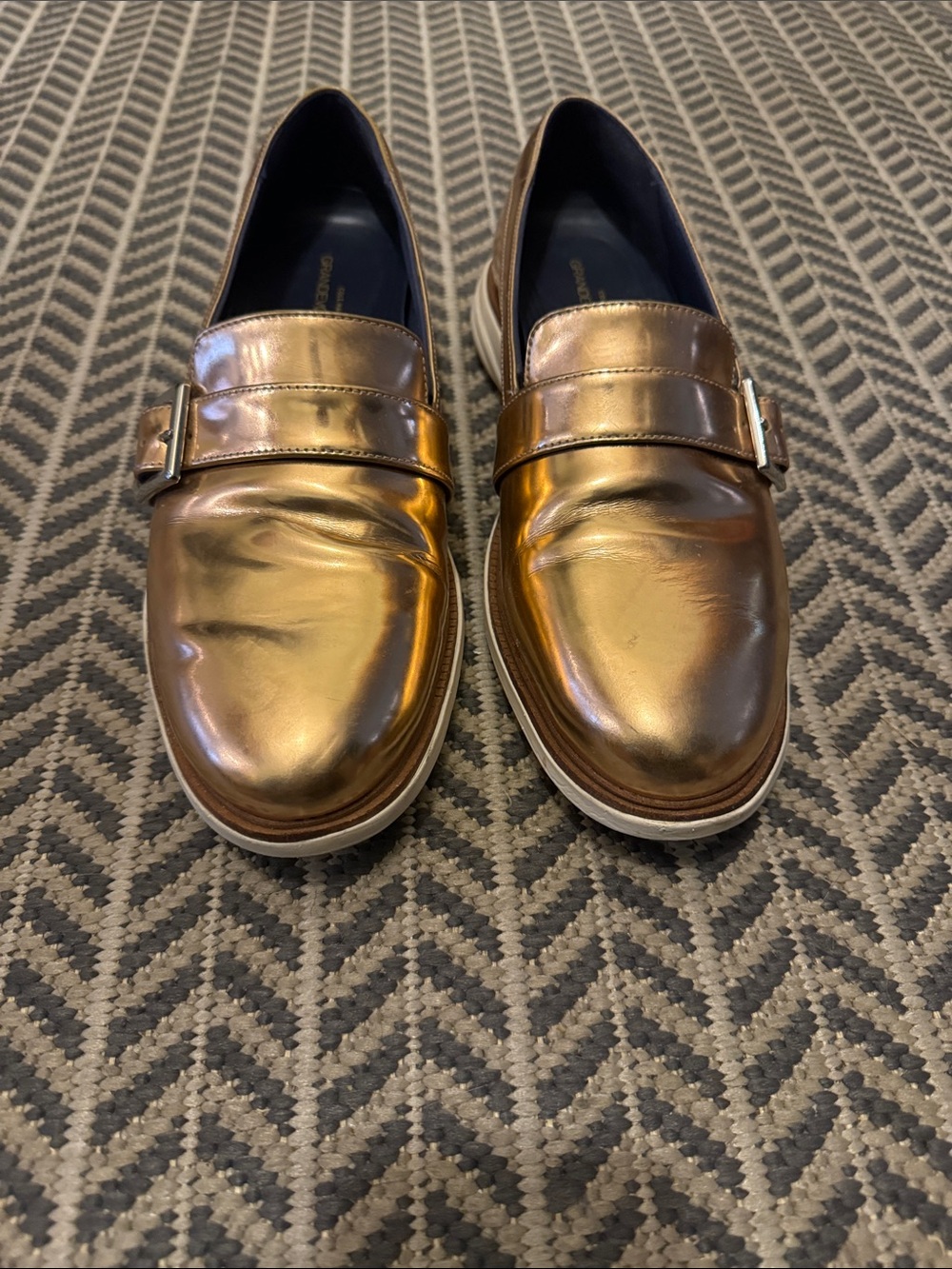 Cole Haan Grand Evolution Metallic Bronze Slip-On Loafers for Women